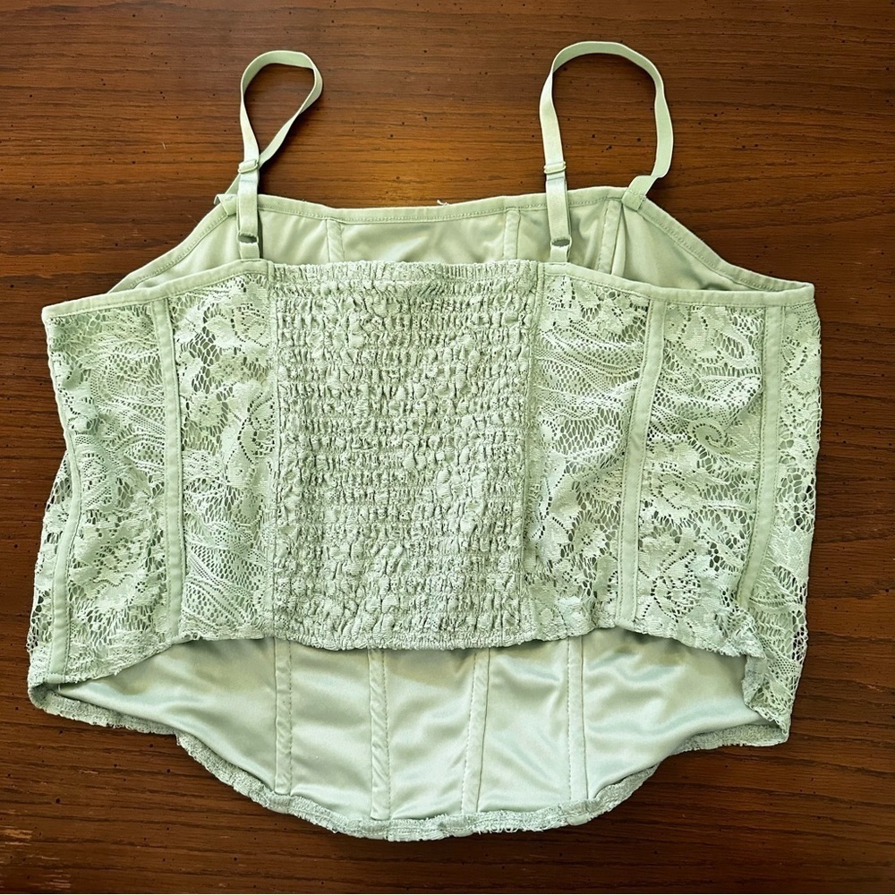 Torrid Lace Bustier Top in Light Green 3X
